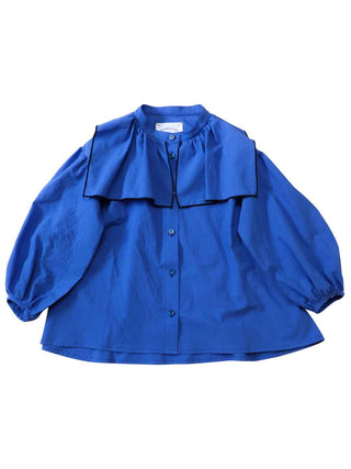 Salvia Blue Front Collar Shirt