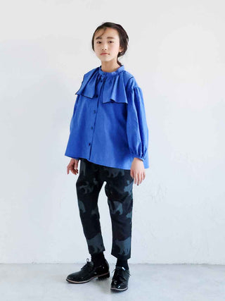 Salvia Blue Front Collar Shirt