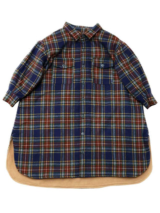 Navy Big Flannel Shirt Coat