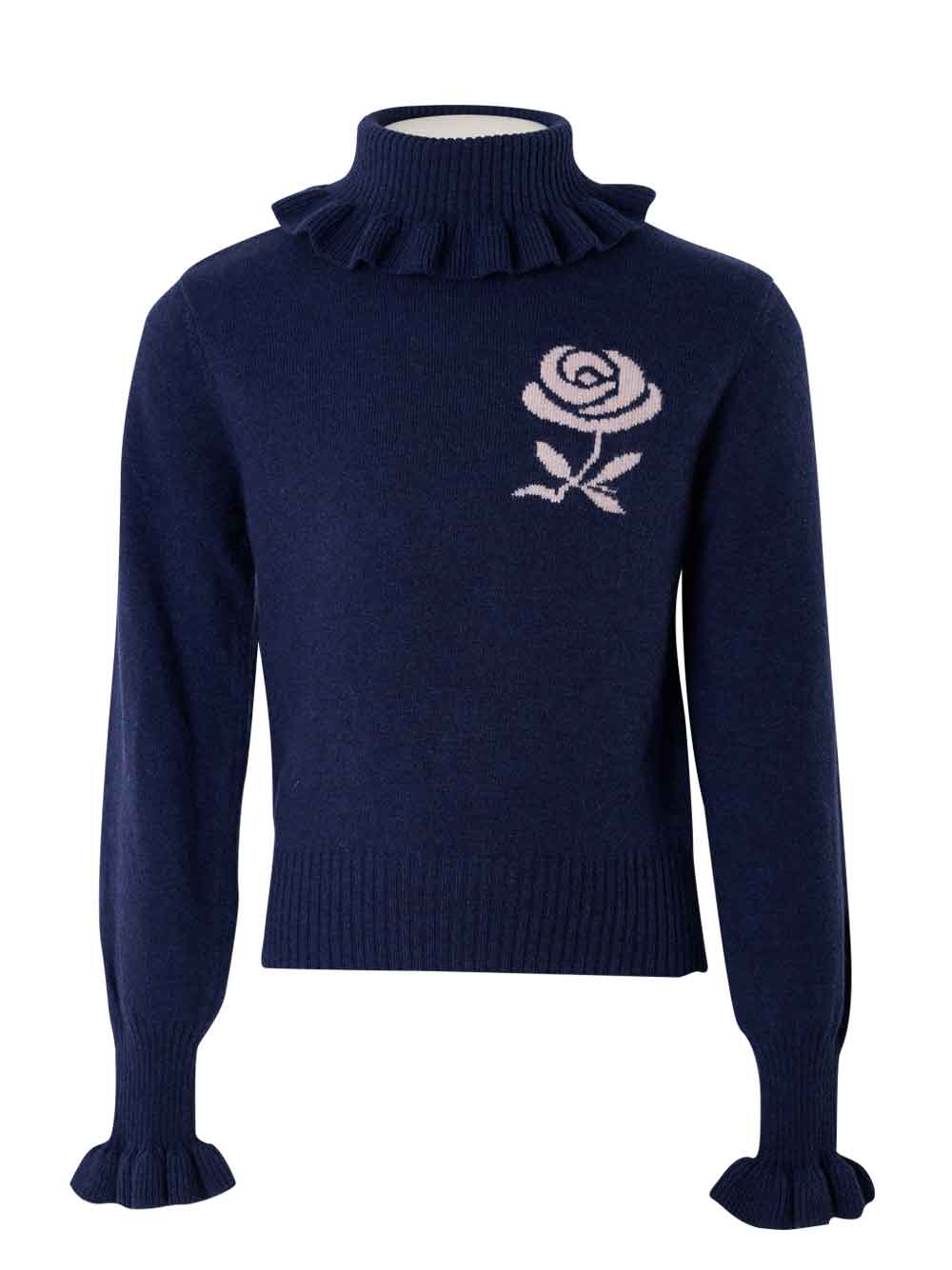 Jacquard Rose Wool Sweater