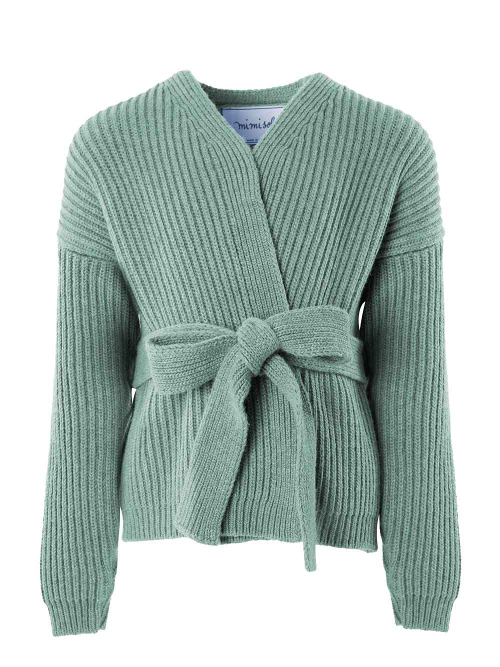 Green Belted Wool Cardigan