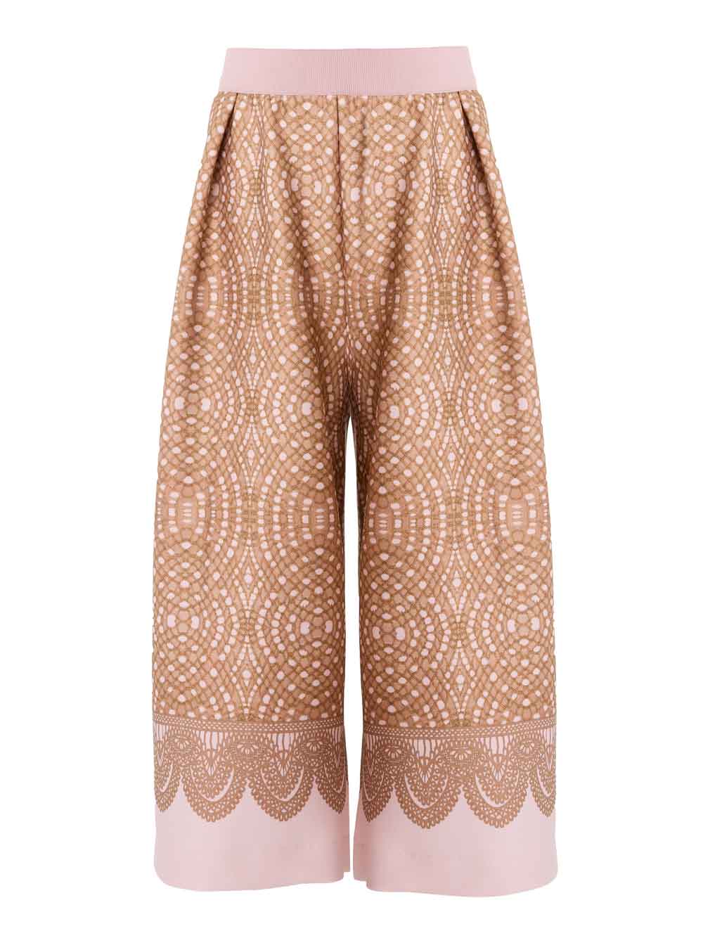 Macrame Print Soft Knit Trousers