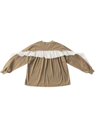 PREORDER: Frill Sleeve Khaki T-Shirt