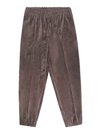 PREORDER: Brown Velvet Logo Trousers