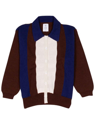 Colorblock Collared Cardigan