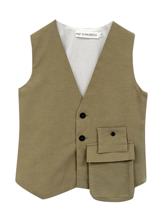 Lirio Khaki Rags Waistcoat