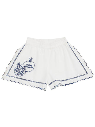 Pommegranate Embroidery Shorts