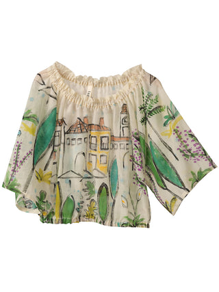 Hand Painted Gather Blouse