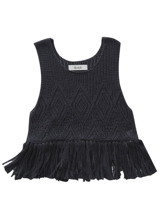 Lacework Faded Black Knit Top