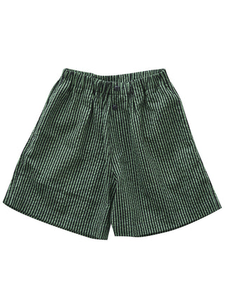 Miracle Wave Striped Green Wide Shorts