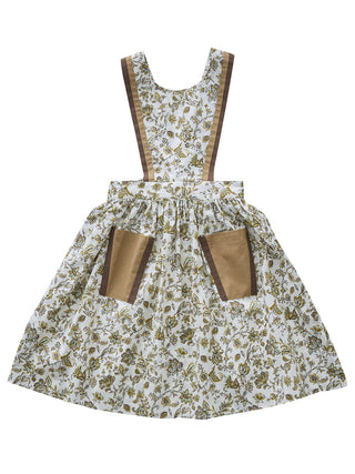 PREORDER: Multi Flora Pinafore Ivory Dress