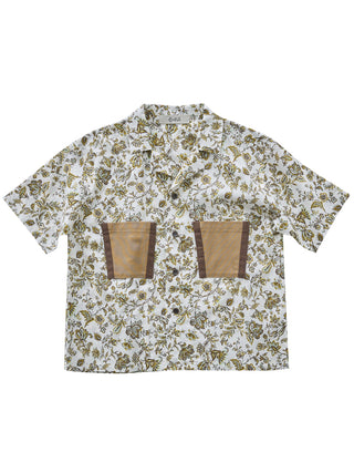 Multi Flora Ivory Open Collar Shirts