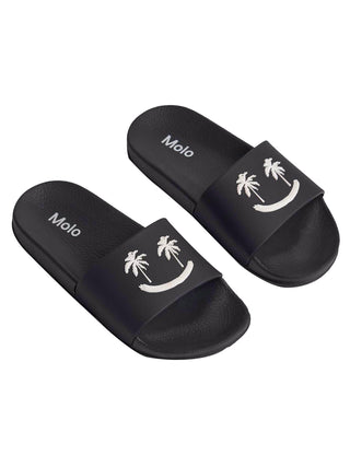 Black Zhappy Flip Flops