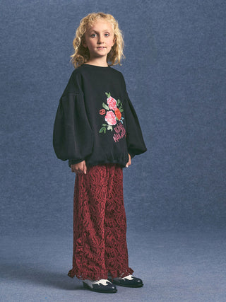 Burgundy Lace Trousers