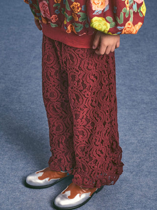 Burgundy Lace Trousers