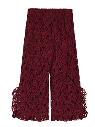 Burgundy Lace Trousers