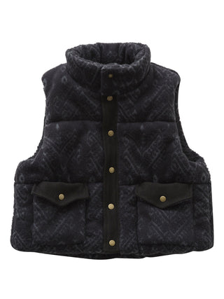 Black Snow Jacquard Puffer Vest