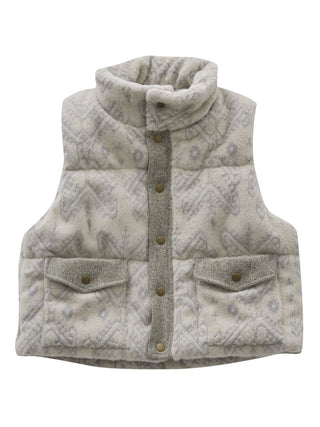 Ivory Snow Jacquard Puffer Vest