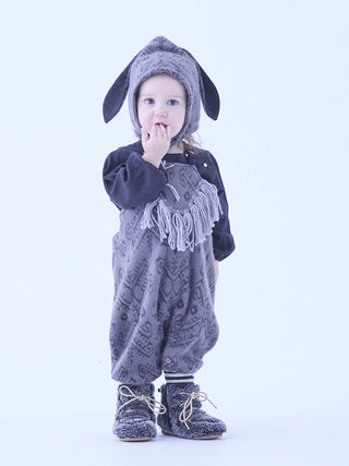 Grey Snow Jacquard Romper