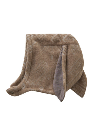 Brown Snow Jacquard Bunny Bonnet