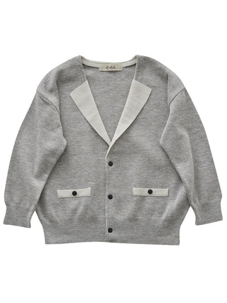 Light Grey Lapel Knit Cardigan