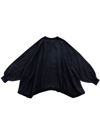 Black Wide Frill Top