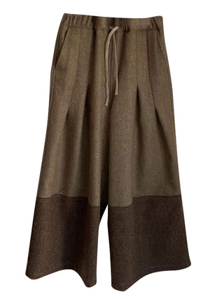 Khaki Two Tack Wide Pants