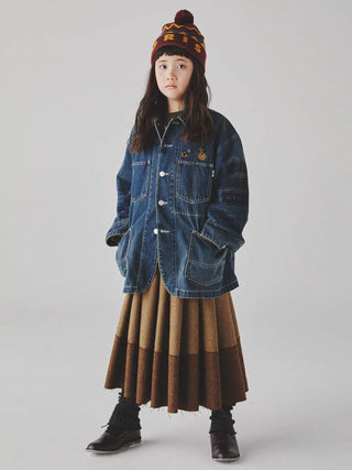 Khaki Tack Flare Skirt