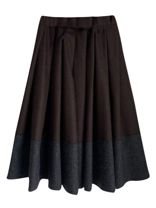 Brown Tack Flare Skirt