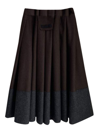Brown Tack Flare Skirt