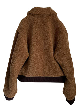 Brown Boa Zip Blouson