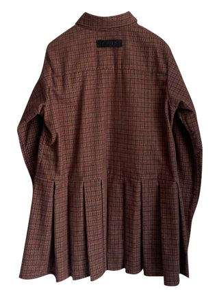 Brown Hem Pleater Shirt