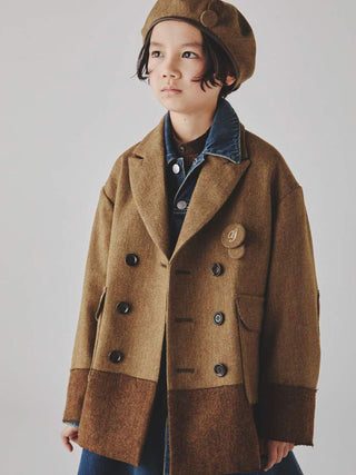 Brown Band Collar Pullover Shirt