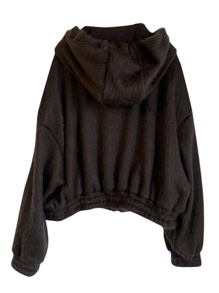 Brown Shaggy Wide Zip Fody