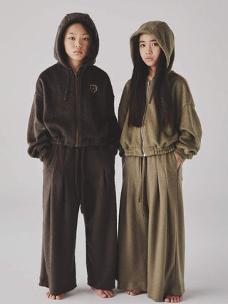 Khaki Shaggy Twotack Wide Pants