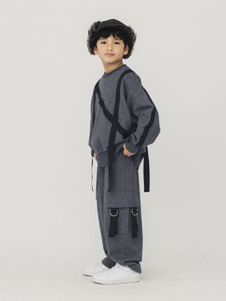 Charcoal Crossline Top