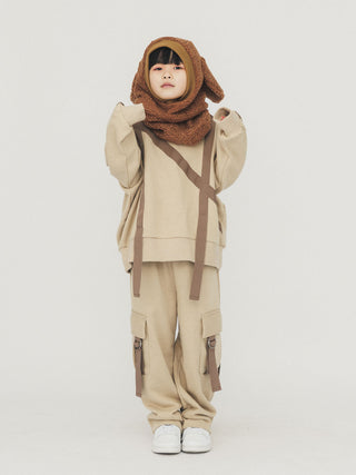 Beige Utility Pocket Pants