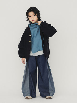 Blue Grey Colorblock Hoodie