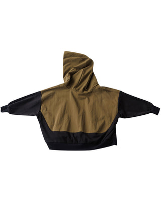 Brown Black Colorblock Hoodie