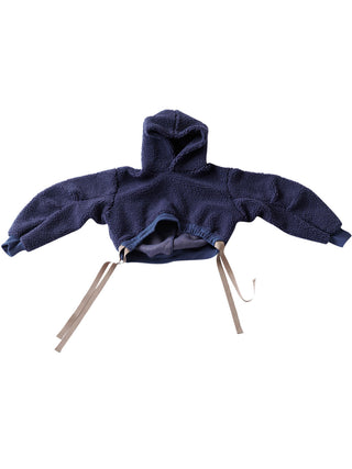 Navy Drawstring Hem Hoodie