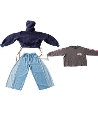 Navy Drawstring Hem Hoodie