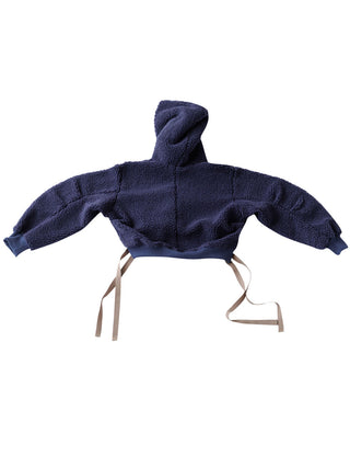 Navy Drawstring Hem Hoodie