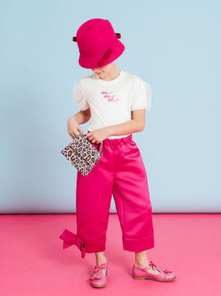 Fuchsia Branded Duchesse Trousers