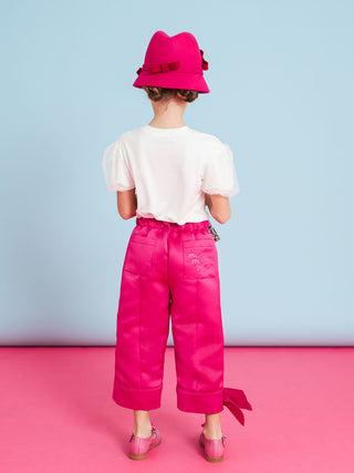 Fuchsia Branded Duchesse Trousers
