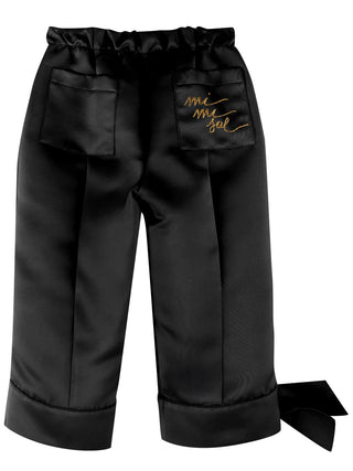 Black Branded Duchesse Trousers