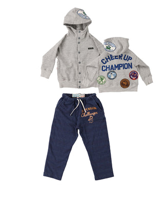 PREORDER: Grey Pile Patch Hoodie Jacket