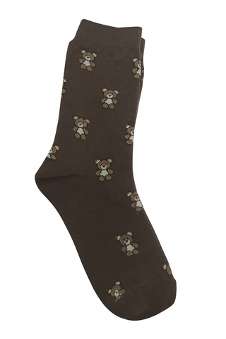 Burgundy Bear Socks