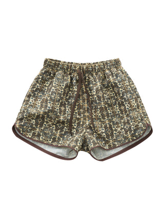 Old Tile Brown Girls Surf Shorts