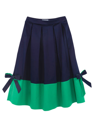 Navy and Green Bow Skirt