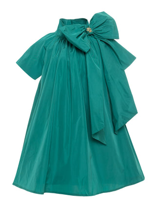 Long Length Bow Taffeta Dress